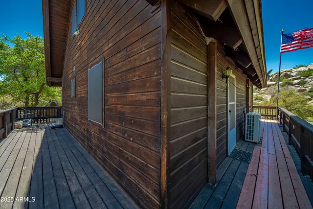 a view of backyard with green space