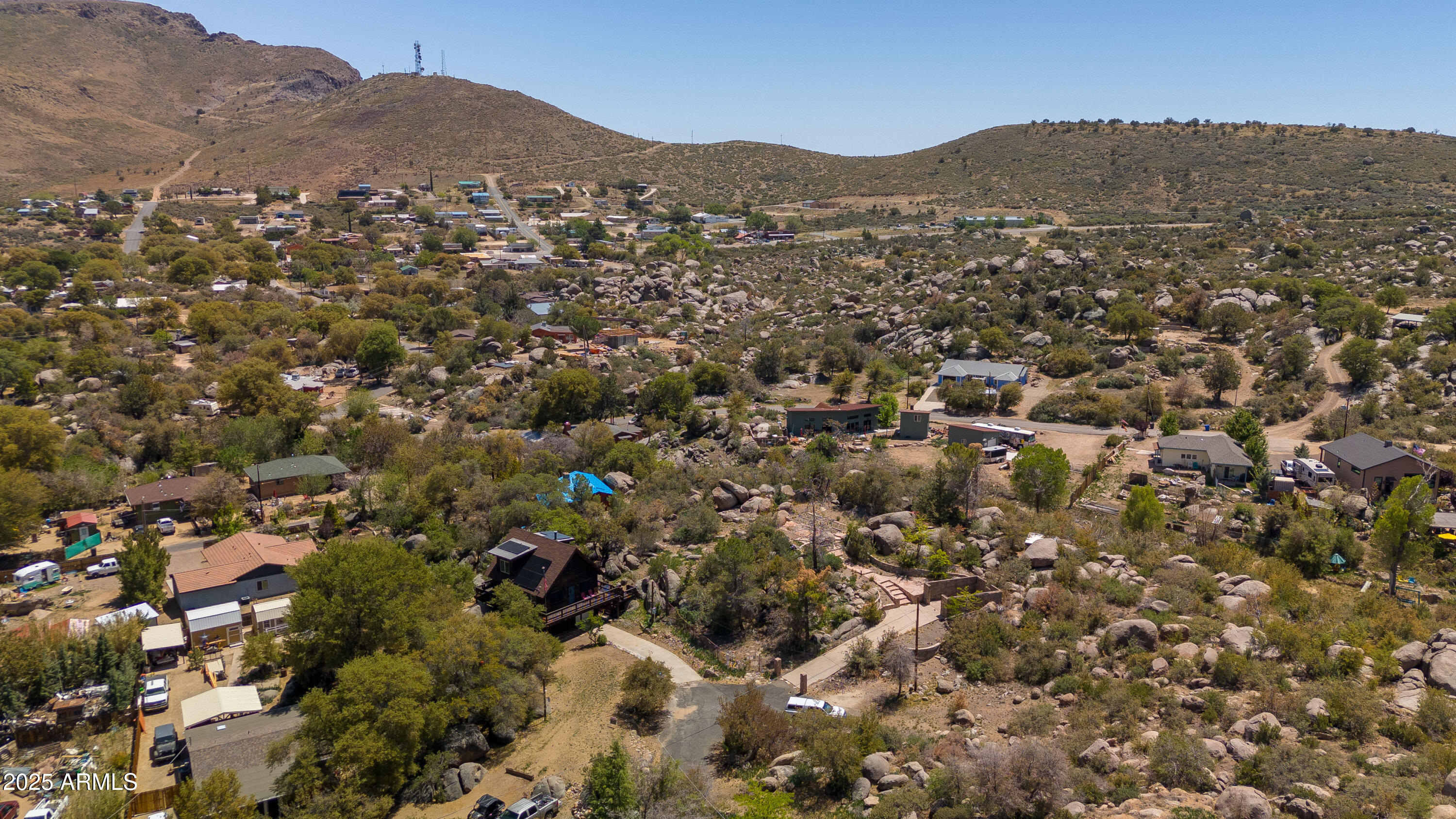 16947 Willow Avenue Yarnell, AZ 85362 - Photo 43 of 44 an aerial view of residential houses with outdoor space and trees