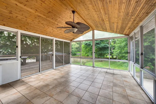 a view of porch with a backyard