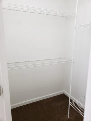 a view of small space with empty racks