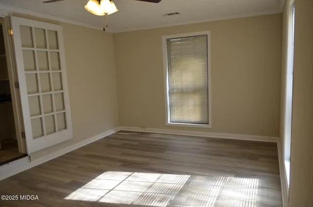 an empty room with a window