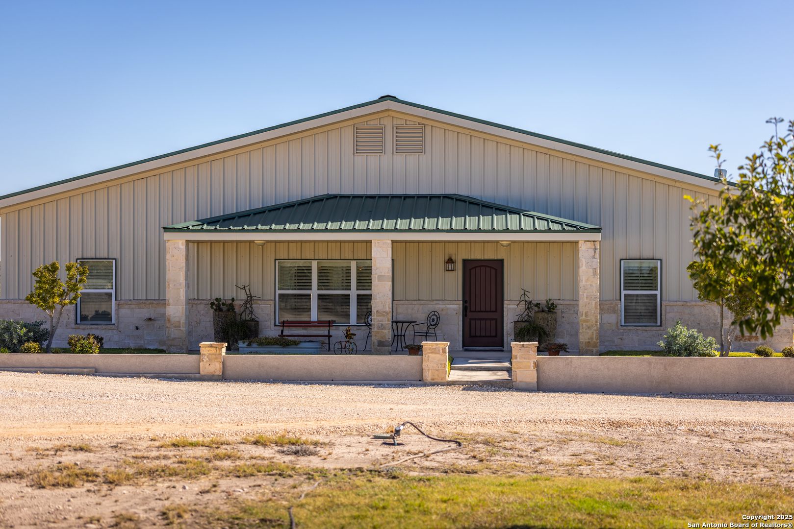 a front view of a house having yard