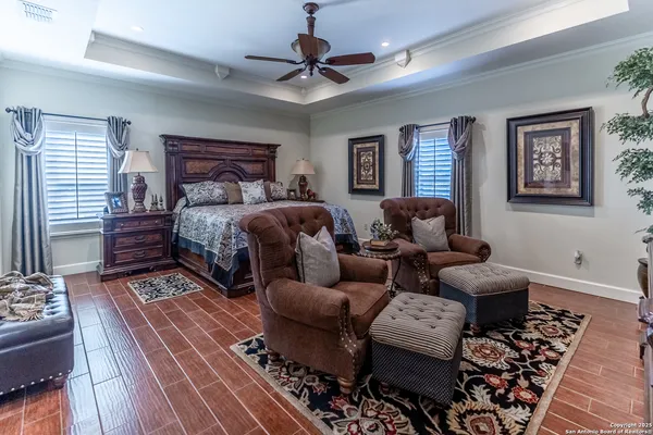 a living room with furniture