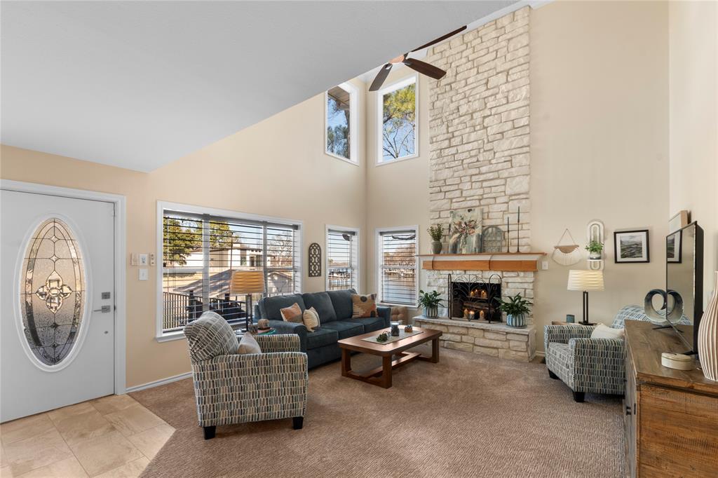 313 Sundown Trail Tool, TX 75143 - Photo 11 of 39 a living room with furniture and a fireplace