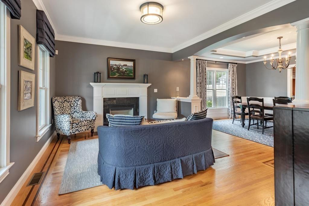 9 Stimson Avenue Lexington, MA 02421 - Photo 8 of 30 a living room with furniture and a fireplace