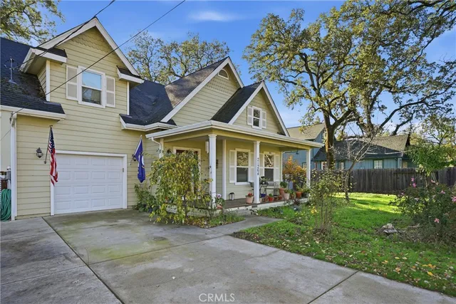 front view of a house with garden