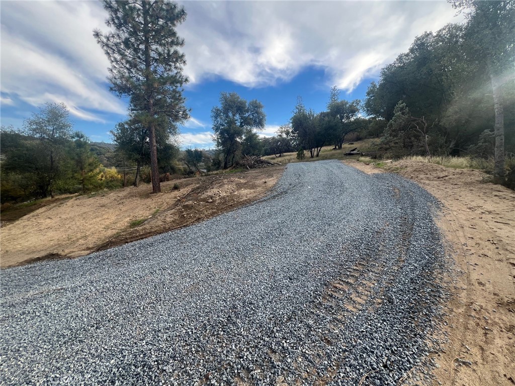 a view of a backyard of the house