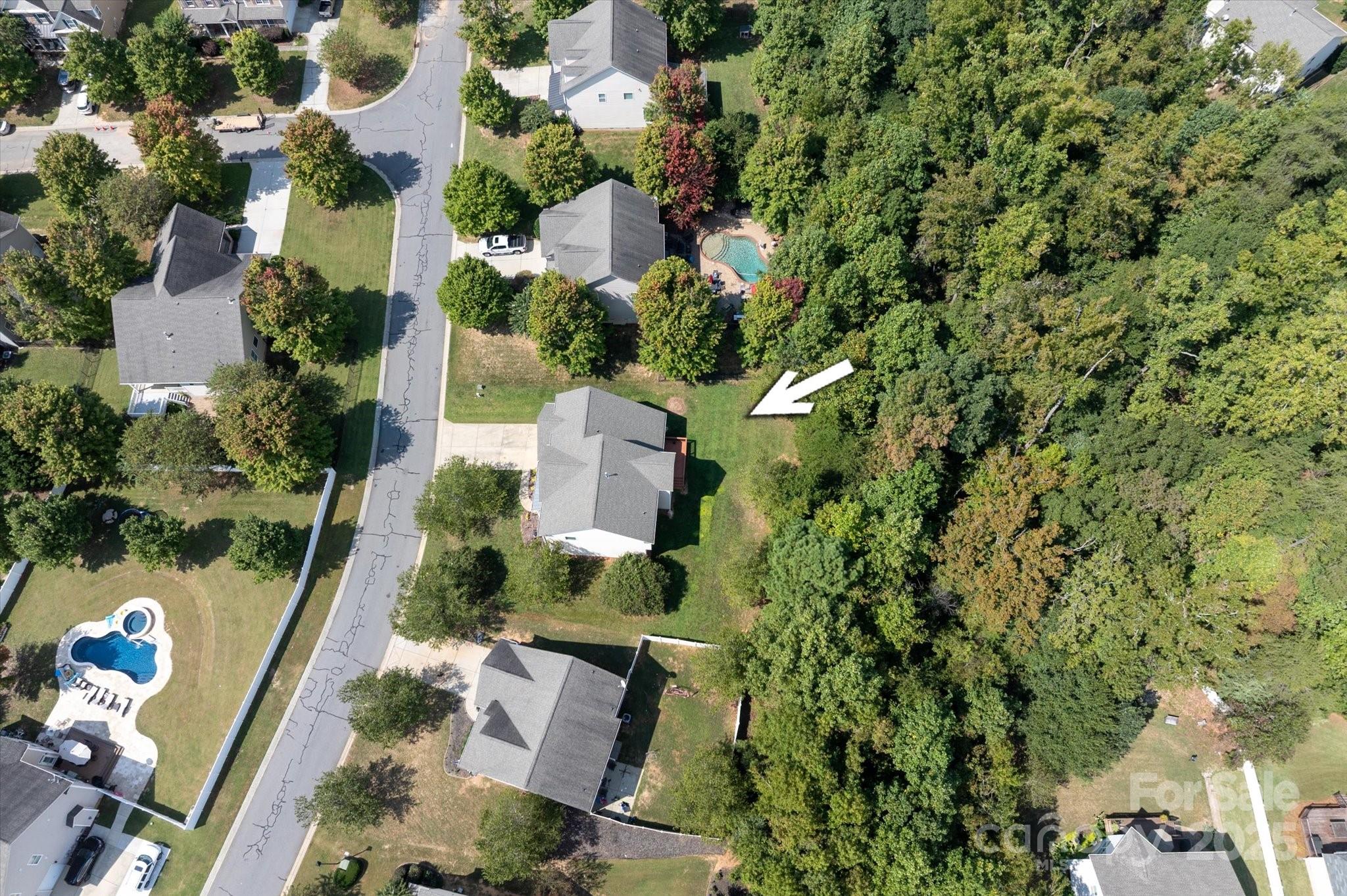 945 Vogel Way Fort Mill, SC 29715 - Photo 42 of 47 an aerial view of residential house with outdoor space and trees all around
