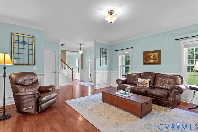 a living room with furniture