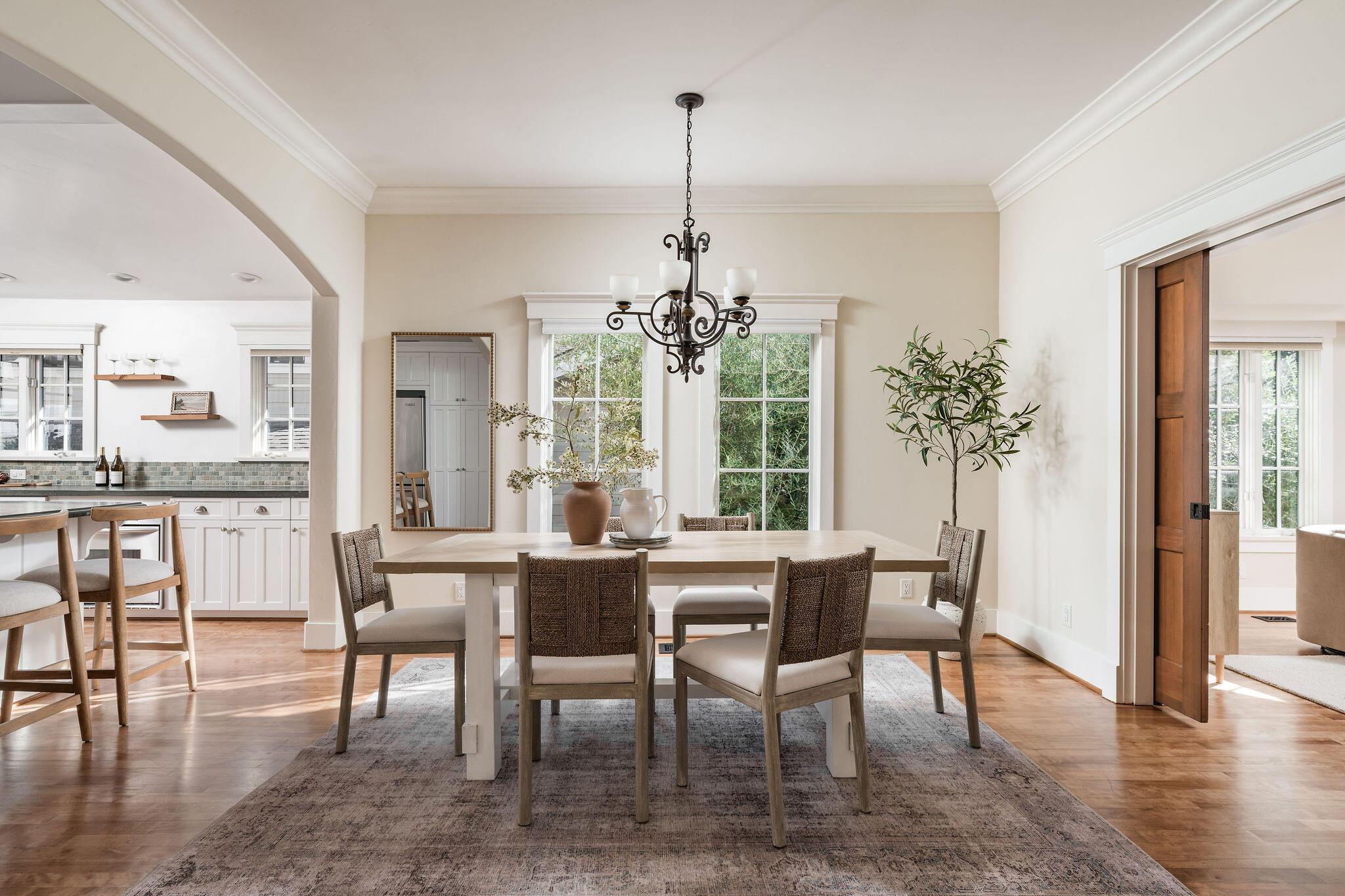 1436 Laguna Street Santa Barbara, CA 93101 - Photo 4 of 21 a view of a dining room with furniture window and wooden floor