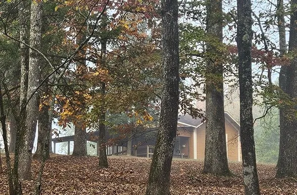 a house view with a seating space