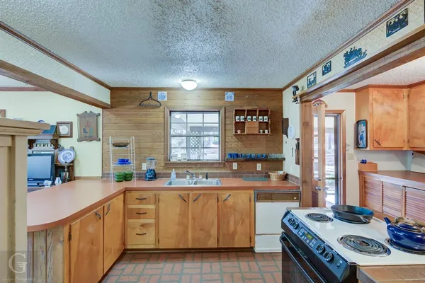 a kitchen with lots of counter top space