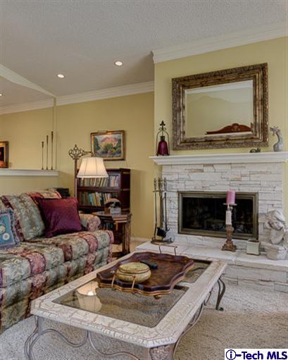 2031 Rosemont Avenue, Unit 2 Pasadena, CA 91103 - Photo 10 of 33 a living room with furniture and a fireplace