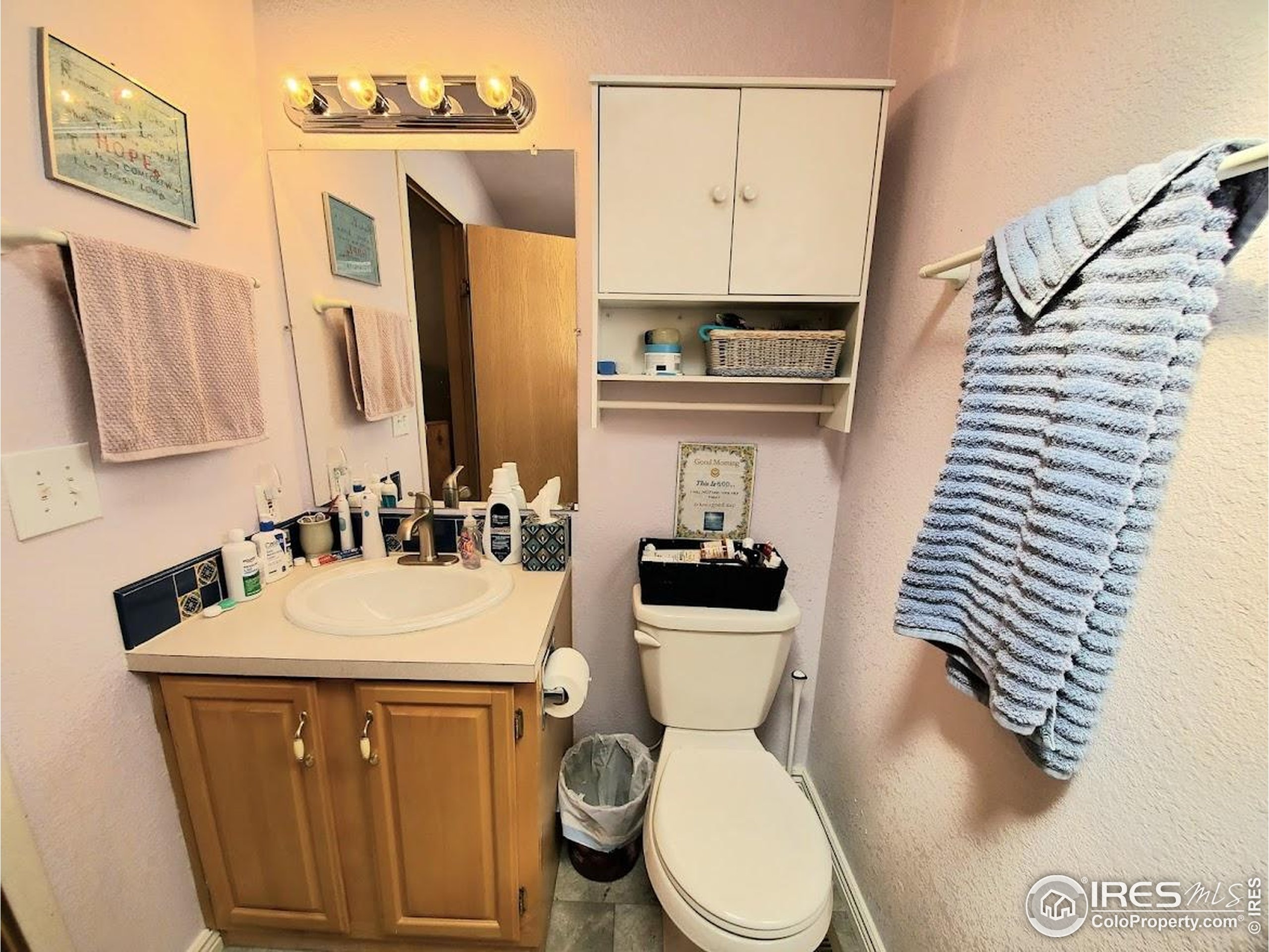 605 West 57th Street, Unit 42 Loveland, CO 80538 - Photo 15 of 38 a bathroom with a toilet sink and mirror