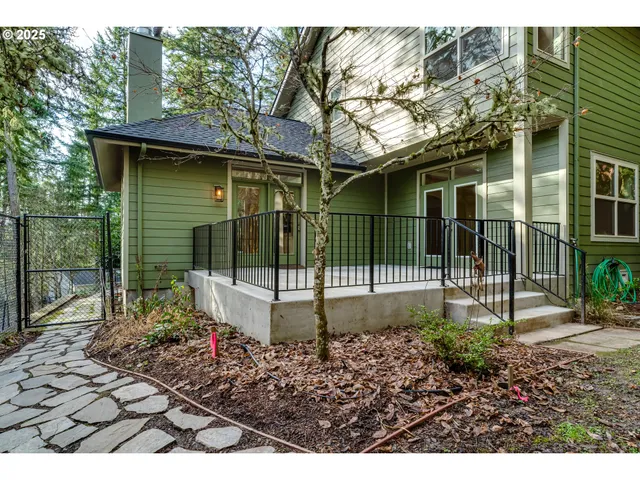 a view of a backyard with a garden