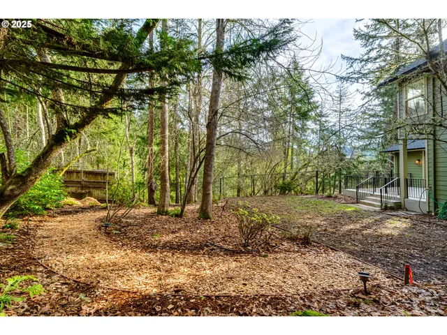a backyard of a house with lots of green space