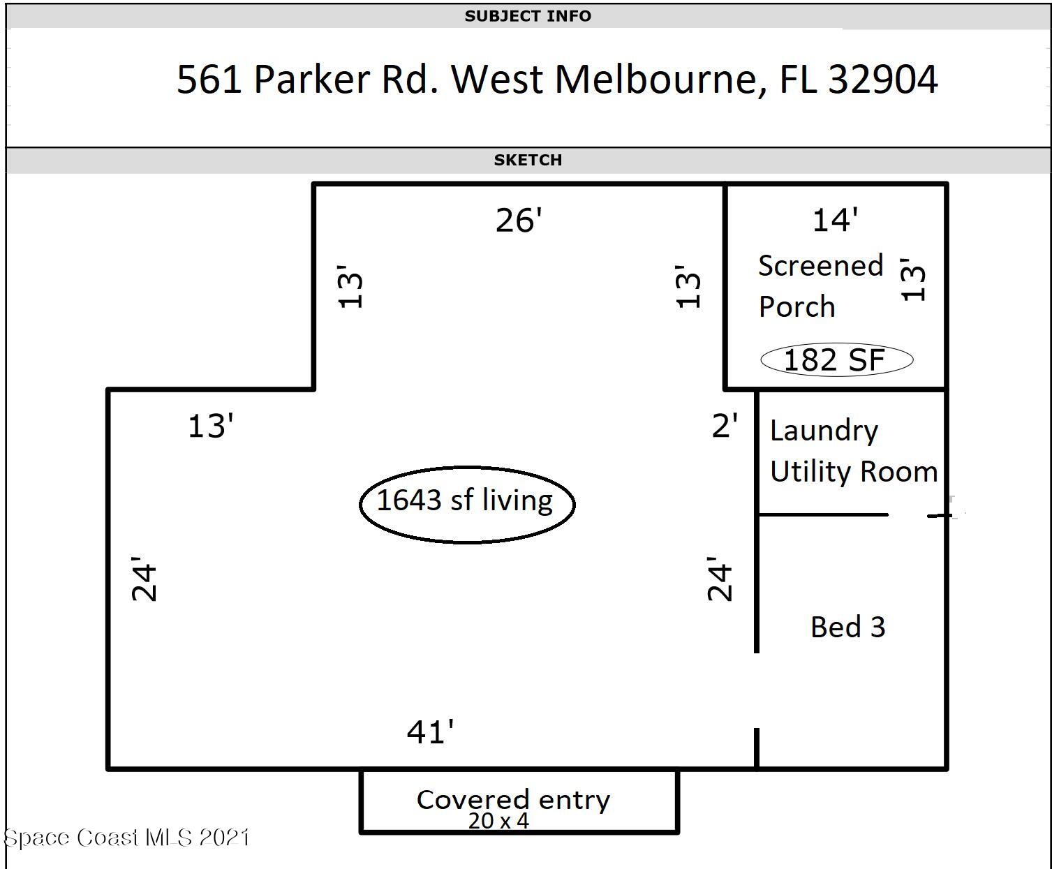 561 Parker Road Melbourne, FL 32904 - Photo 36 of 36 sketch