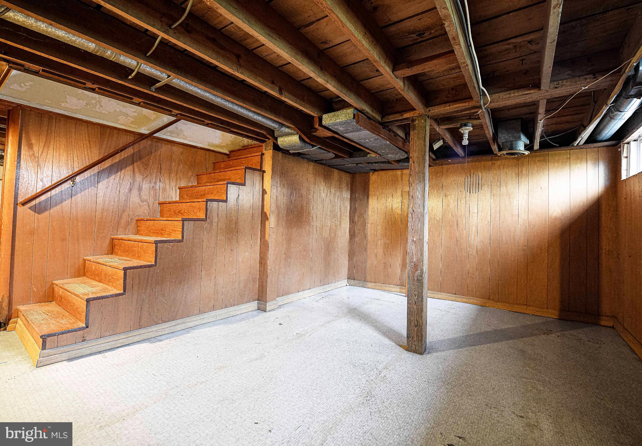 518 Paradise Road Aberdeen, MD 21001 - Photo 23 of 37 Spacious basement with wooden accents.