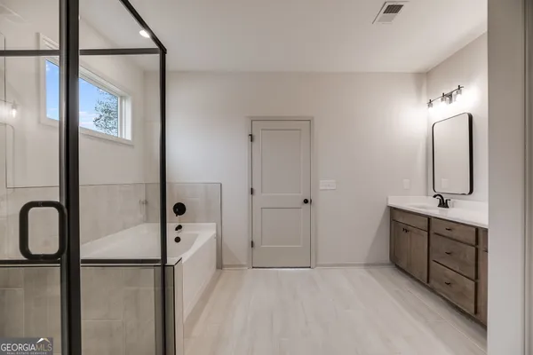 an empty room with a window