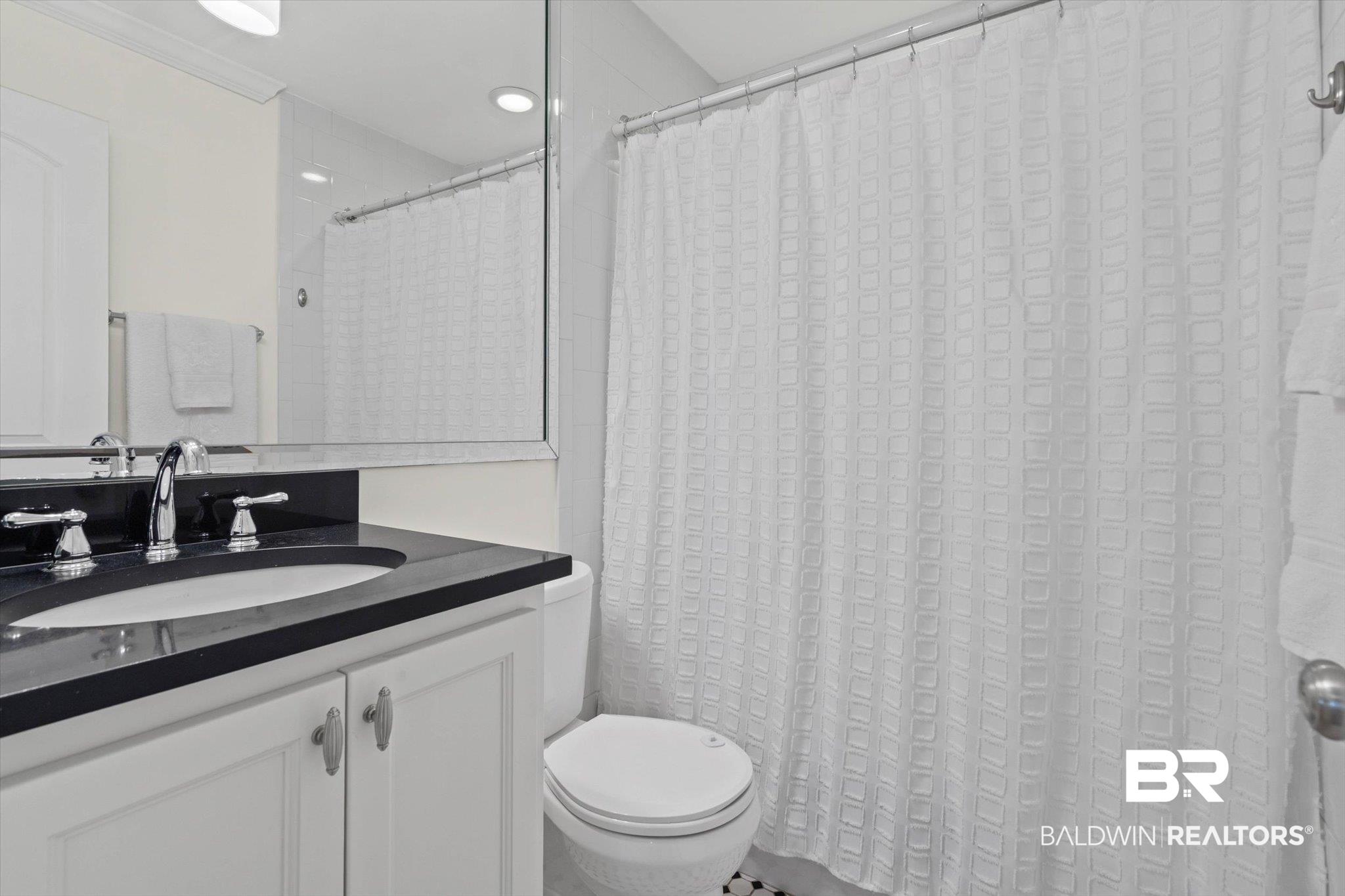 77 North Hathaway Road Mobile, AL 36608 - Photo 22 of 33 Full bathroom featuring vanity and a shower with curtain