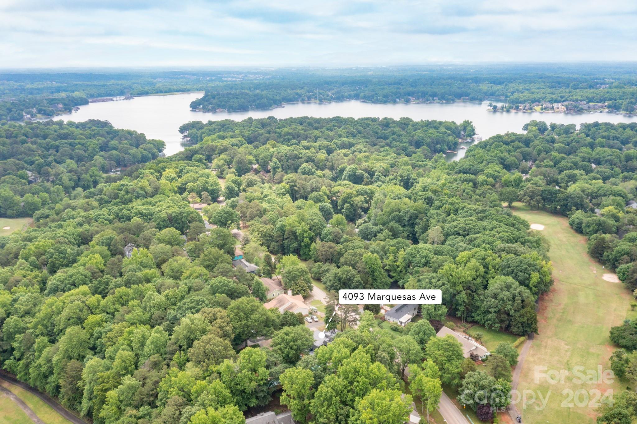 4093 Marquesas Avenue Tega Cay, SC 29708 - Photo 36 of 38 an aerial view of a residential houses with outdoor space and trees all around