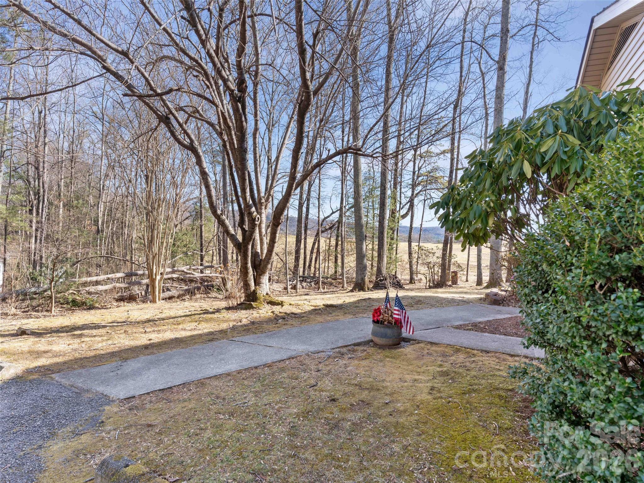 193 Freedom Road Hendersonville, NC 28792 - Photo 4 of 22 a backyard of apartments with large trees