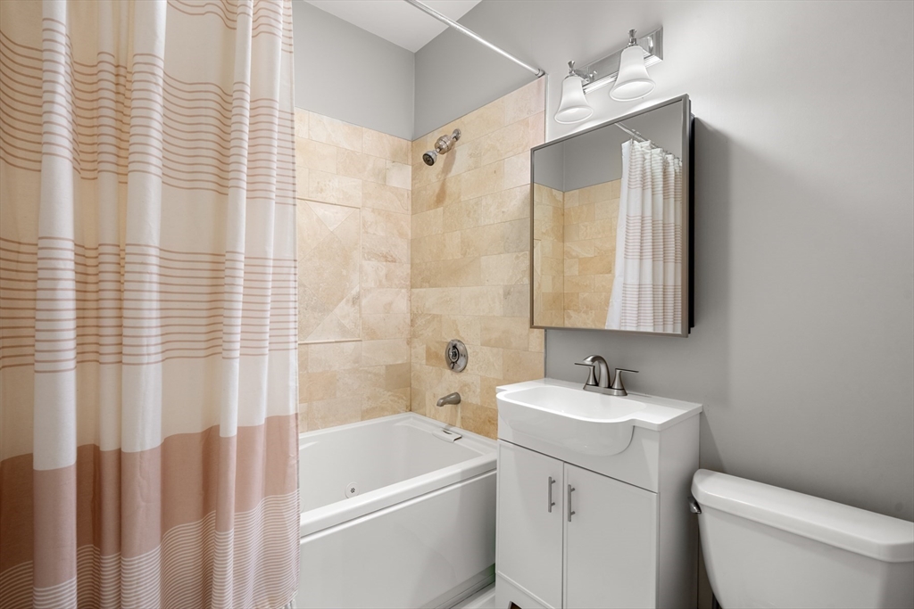 345 West Broadway, Unit 4 Boston, MA 02127 - Photo 17 of 26 a bath room with a toilet a sink and a bath tub
