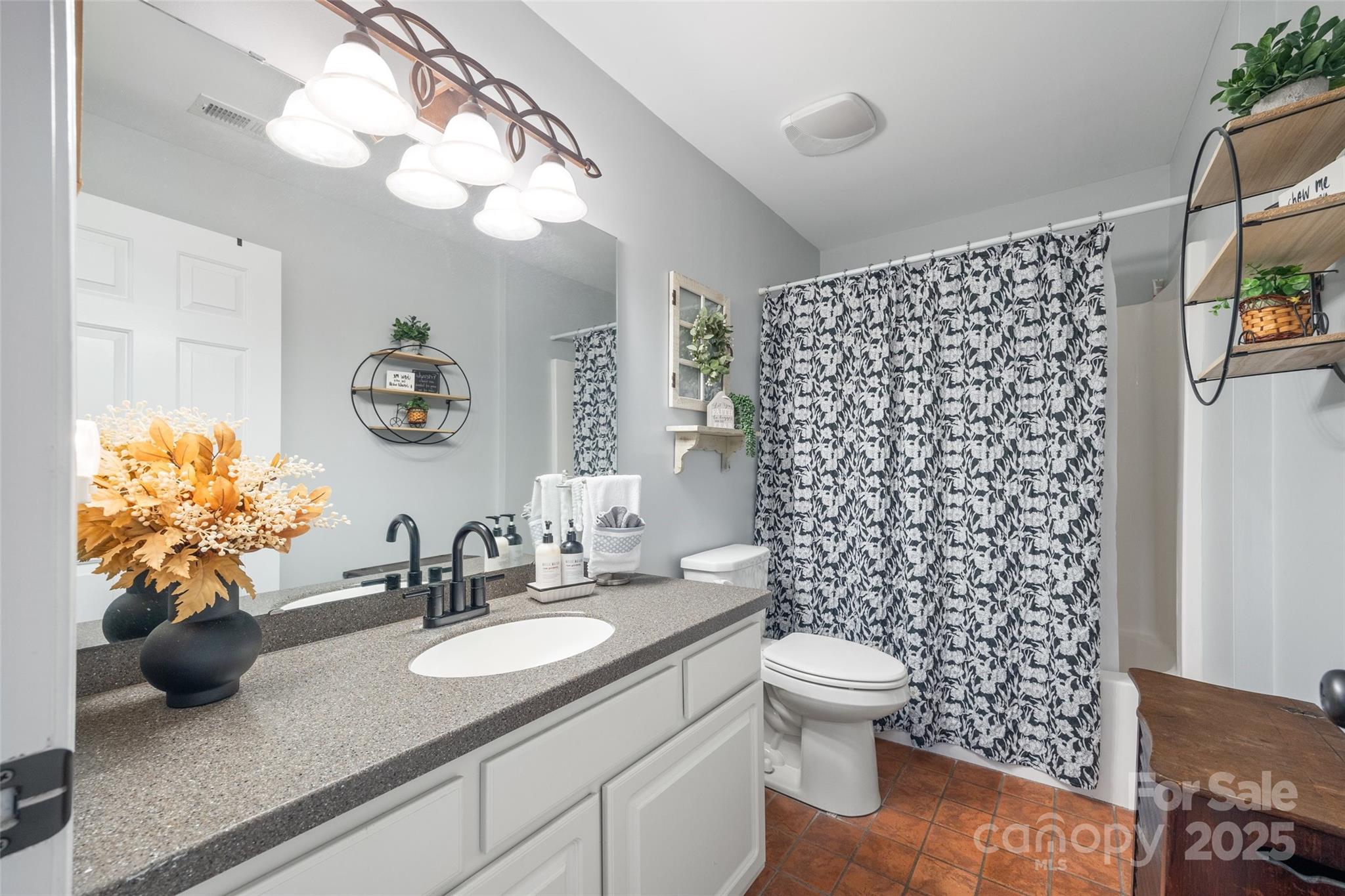 184 Quiet Cove Road Mooresville, NC 28117 - Photo 31 of 45 a bathroom with a sink a toilet and a mirror