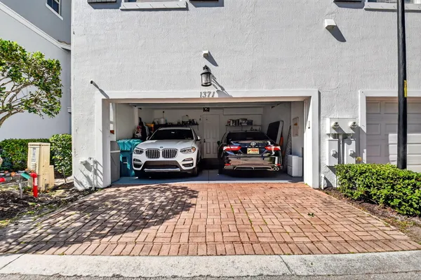 a view of car parked in front of building