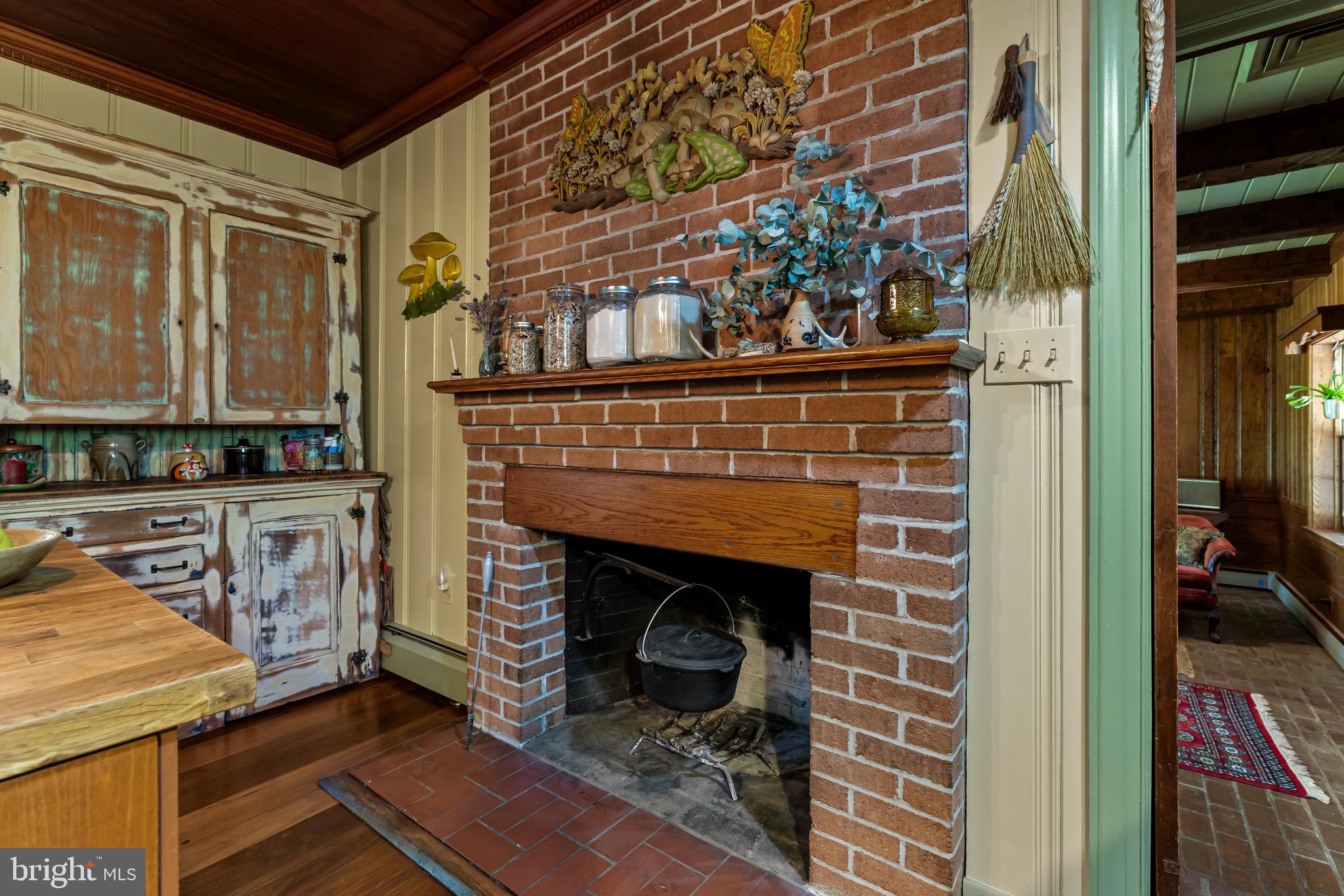 11708 Chapman Road Kingsville, MD 21087 - Photo 12 of 68 Kitchen fireplace brick hearth detail