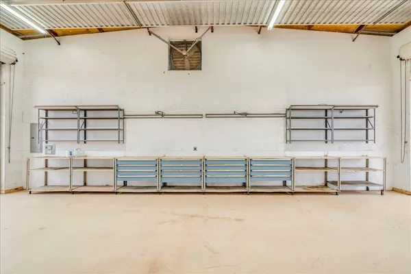 a view of a garage
