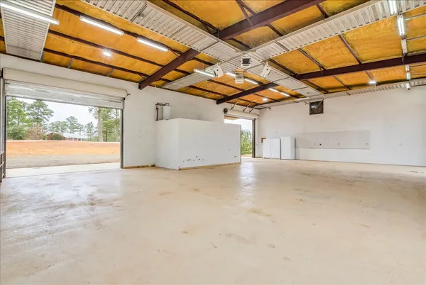 a view of a garage