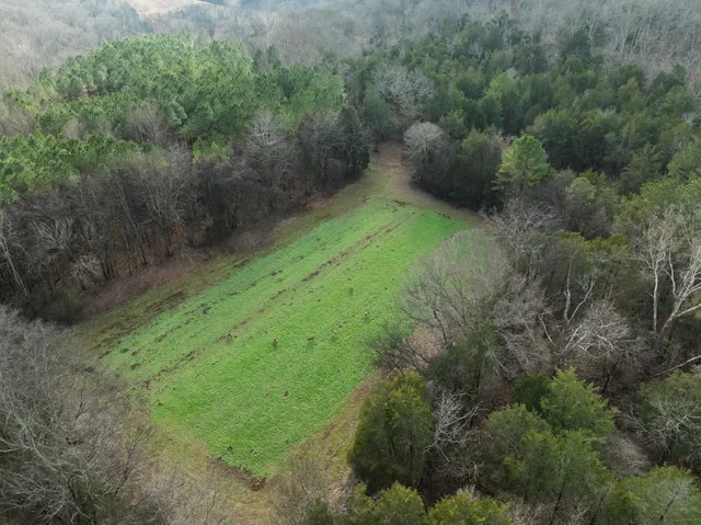 a aerial view of a house with a yard
