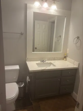 a bathroom with a sink and a toilet