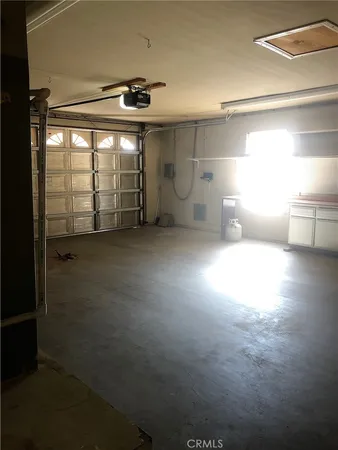 a view of a garage