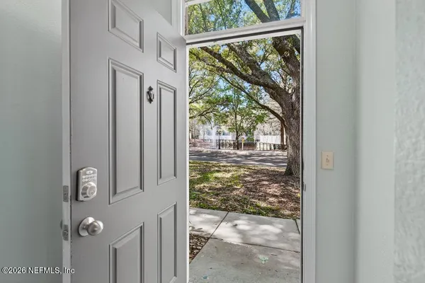 a view of a room with racks on the wall