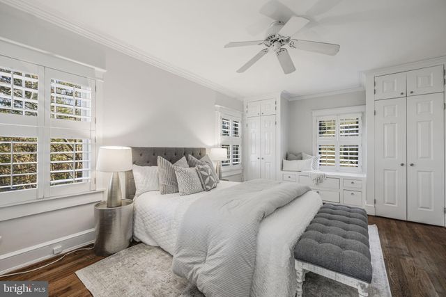 a view of a patio with couches and large trees