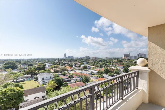 a view of city from a balcony