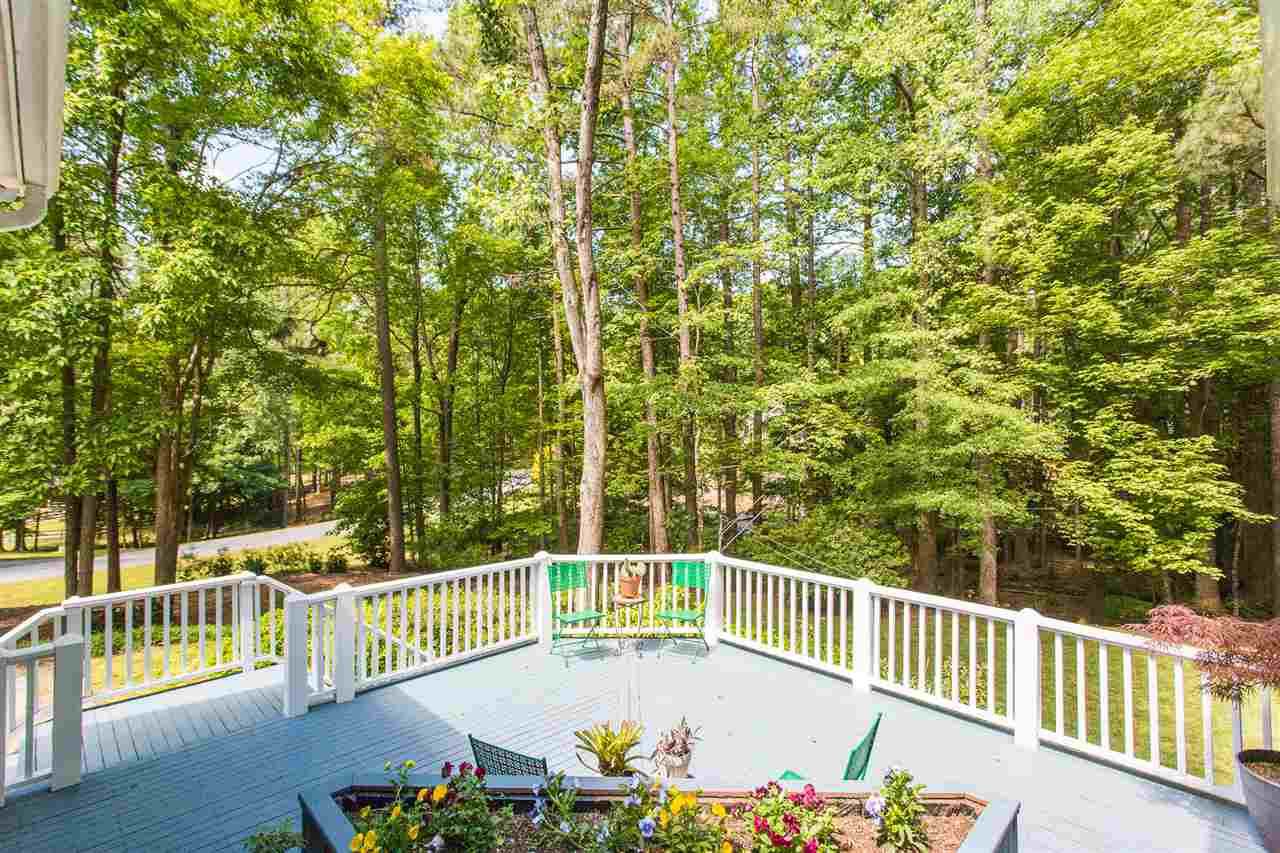 11809 Appaloosa Run East Raleigh, NC 27613 - Photo 30 of 30 Enjoy your morning coffee or your favorite afternoon beverage overlooking this lovely 1.32 acre lot from the comfort of this lovely and spacious deck. This home is a must see and will not last long. Come see this lovely home today! Deck Overlooking Back Yard