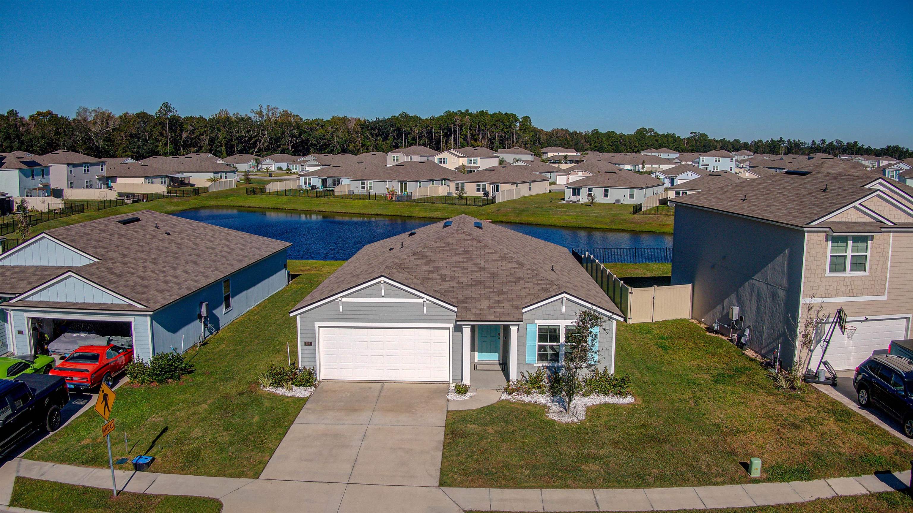 a aerial view of a house