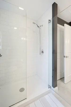 a bathroom with a shower