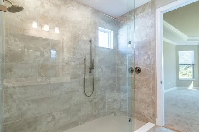 a bathroom with a shower