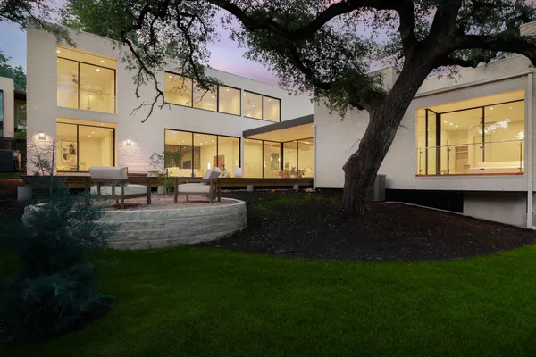 an outdoor view with patio