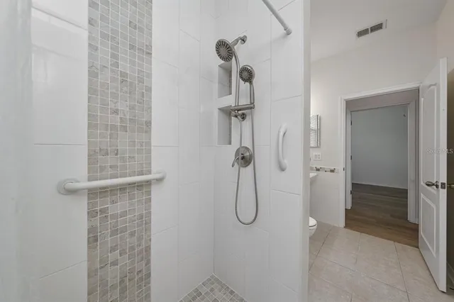 a bathroom with a shower