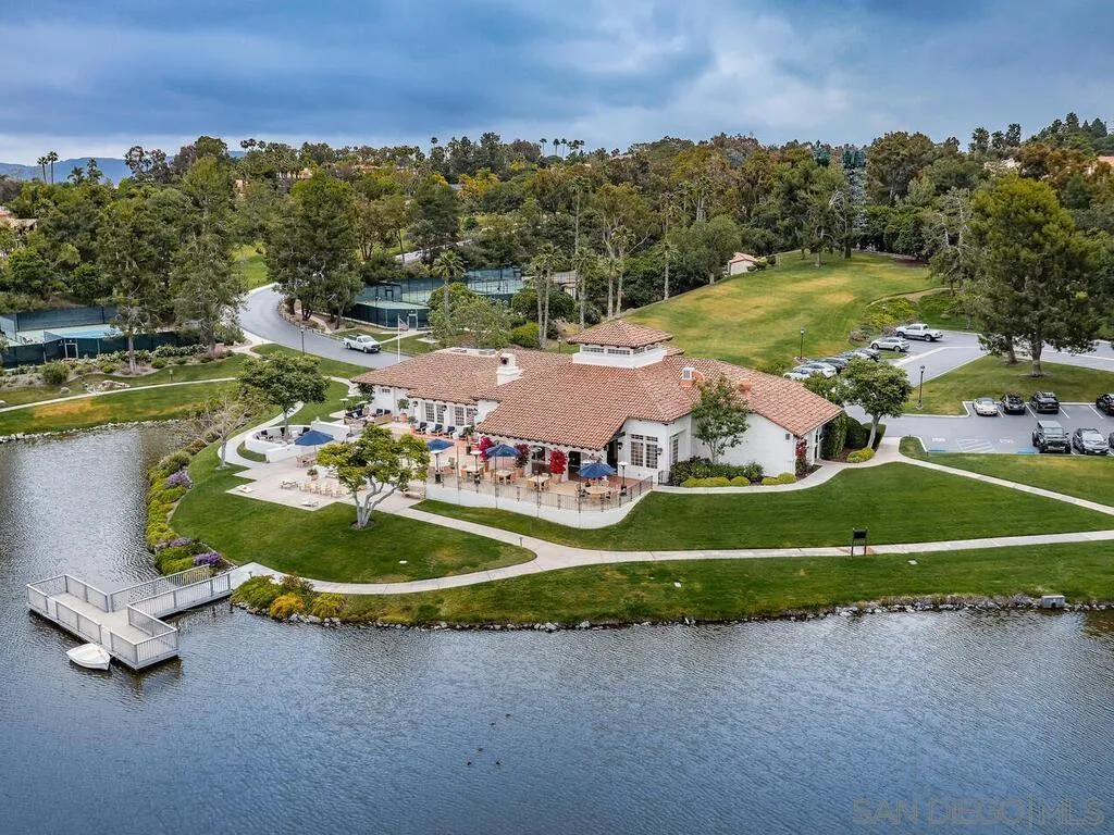17116 Paseo Hermosa, Unit A Rancho Santa Fe, CA 92067 - Photo 38 of 47 an aerial view of a house with outdoor space tennis court