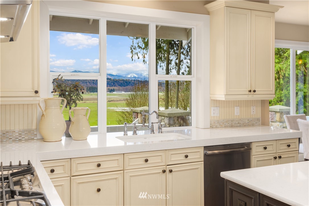 8707 West Snoqualmie Valley Road Northeast Carnation, WA 98014 - Photo 17 of 39 a kitchen with stainless steel appliances a sink a stove and a window