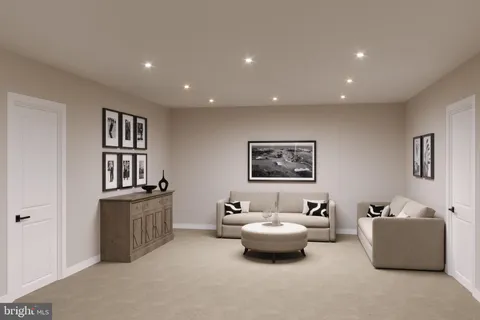 a living room with furniture and window