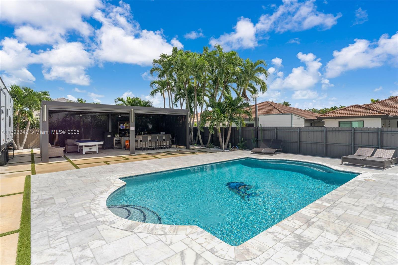 3121 Southwest 151st Court Miami, FL 33185 - Photo 30 of 37 a swimming pool with outdoor seating yard and barbeque oven