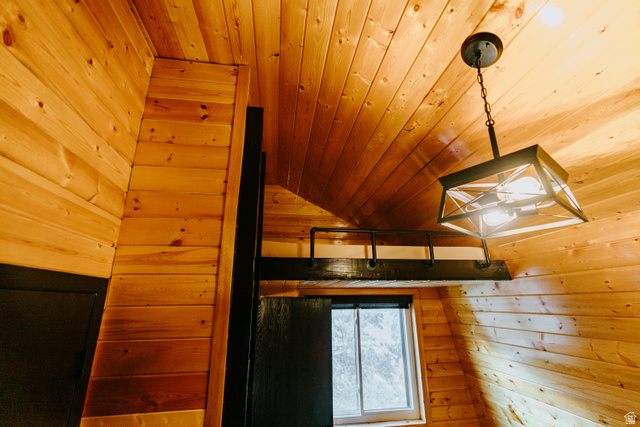 1413 Basel Drive Midway, UT 84049 - Photo 63 of 137 Detailed view of wood walls and wooden ceiling