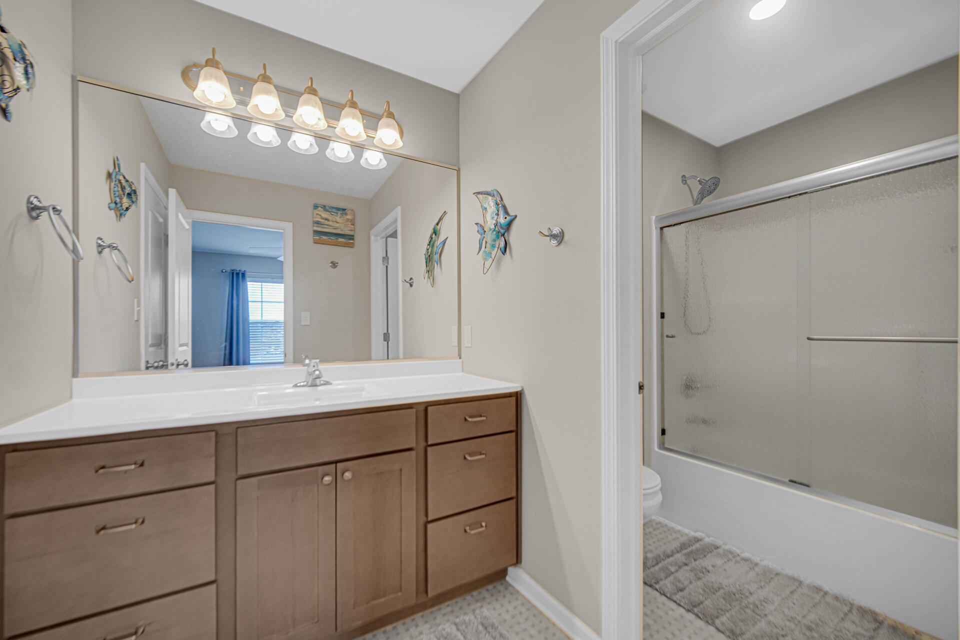 1023 East 117th Lane Crown Point, IN 46307 - Photo 18 of 22 a bathroom with a double vanity sink mirror and shower